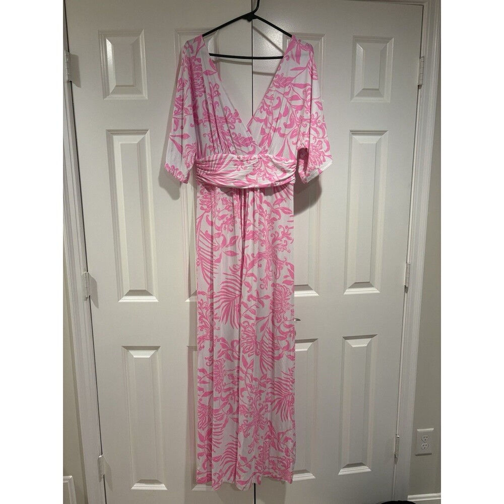 NWT Lilly Pulitzer Parigi Maxi Dress Rousseau Pink Glisten In The Sun Size M - Picture 3 of 8